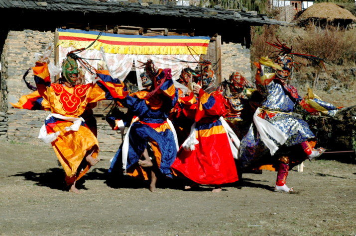 Wrathful Herukas dancing in Thangbi, Bhutan. 2006. Photo by Gerard Houghton for Core of Culture
