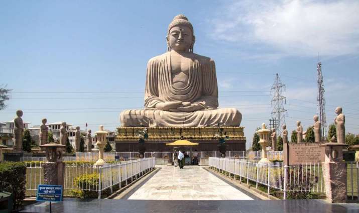 The Great Buddha Statue at Bodh Gaya. Photo by Andrew Moore. From wikpedia.org