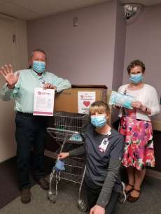 PPE delivered to Whidbey Health Center in Washington State. From dharmarelief.org