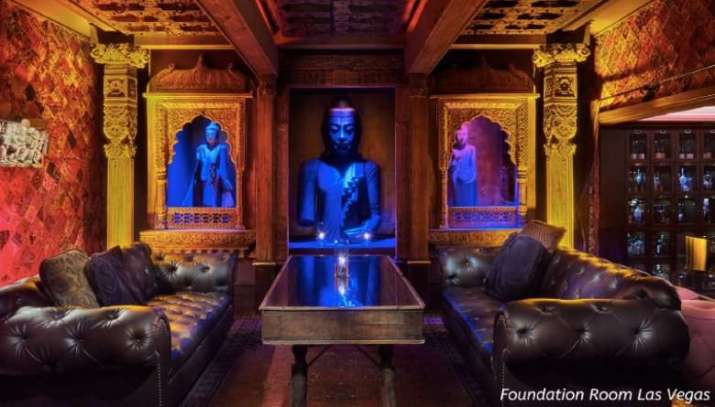 The Foundations Room, Las Vegas, features Indian religious statues and carvings. From 8newsnow.com