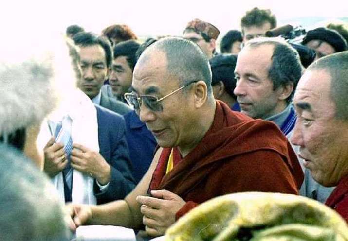 His Holiness the Dalai Lama during his visit to Tuva, 1992. From tuvaonline.ru