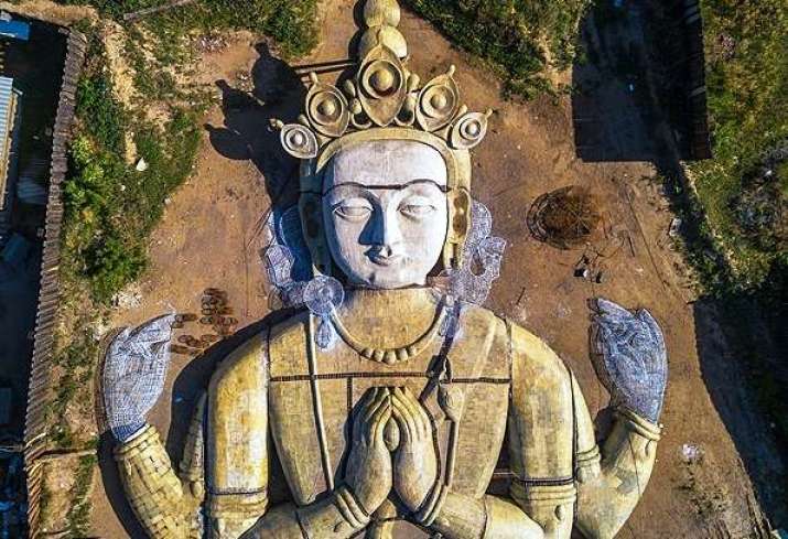 Avalokiteshvara in the village of Nurselenie, detail. From m.baikal-media.ru