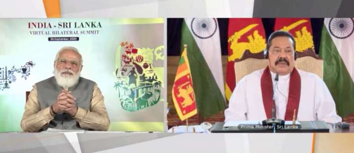 Indian Prime Minister Narendra Modi and Sri Lankan Prime Minister Mahinda Rajapaksa. From youtube.com