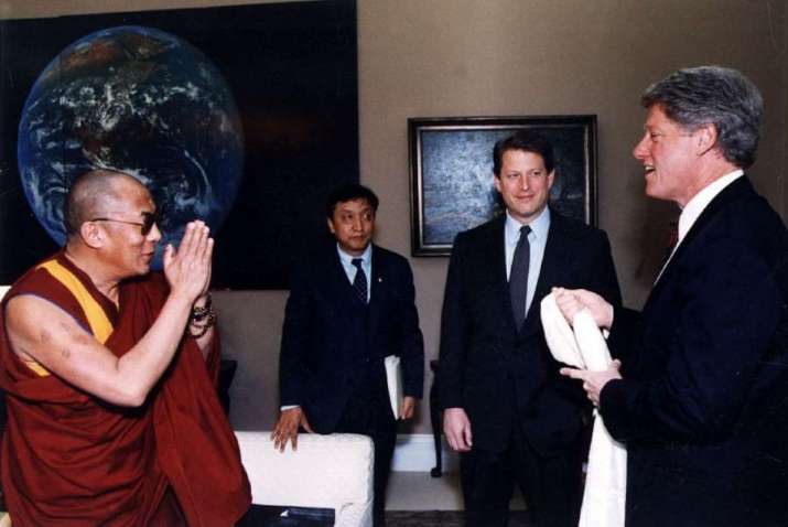 His Holiness the Dalai Lama with former president Bill Clinton. From dalailama.com