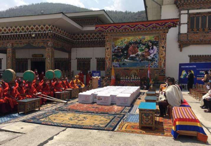 Bhutan today received 400,000 doses of the Covishield vaccine from India. From twitter.com